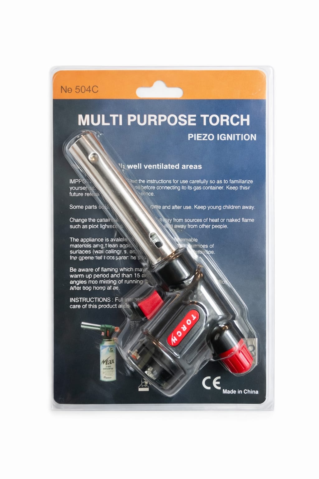 Mehrzweck-Gasbrenner mit Piezozündung für Kartuschen